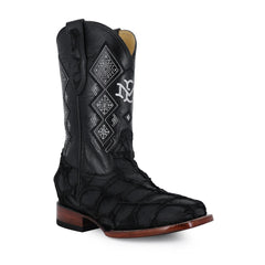 Men's El Malcreado Suede Pirarucu Fish Exotic Boots Handmade
