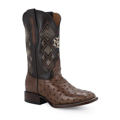 Men's El Malcreado Tobacco Full Quill Ostrich Exotic Boots Handmade