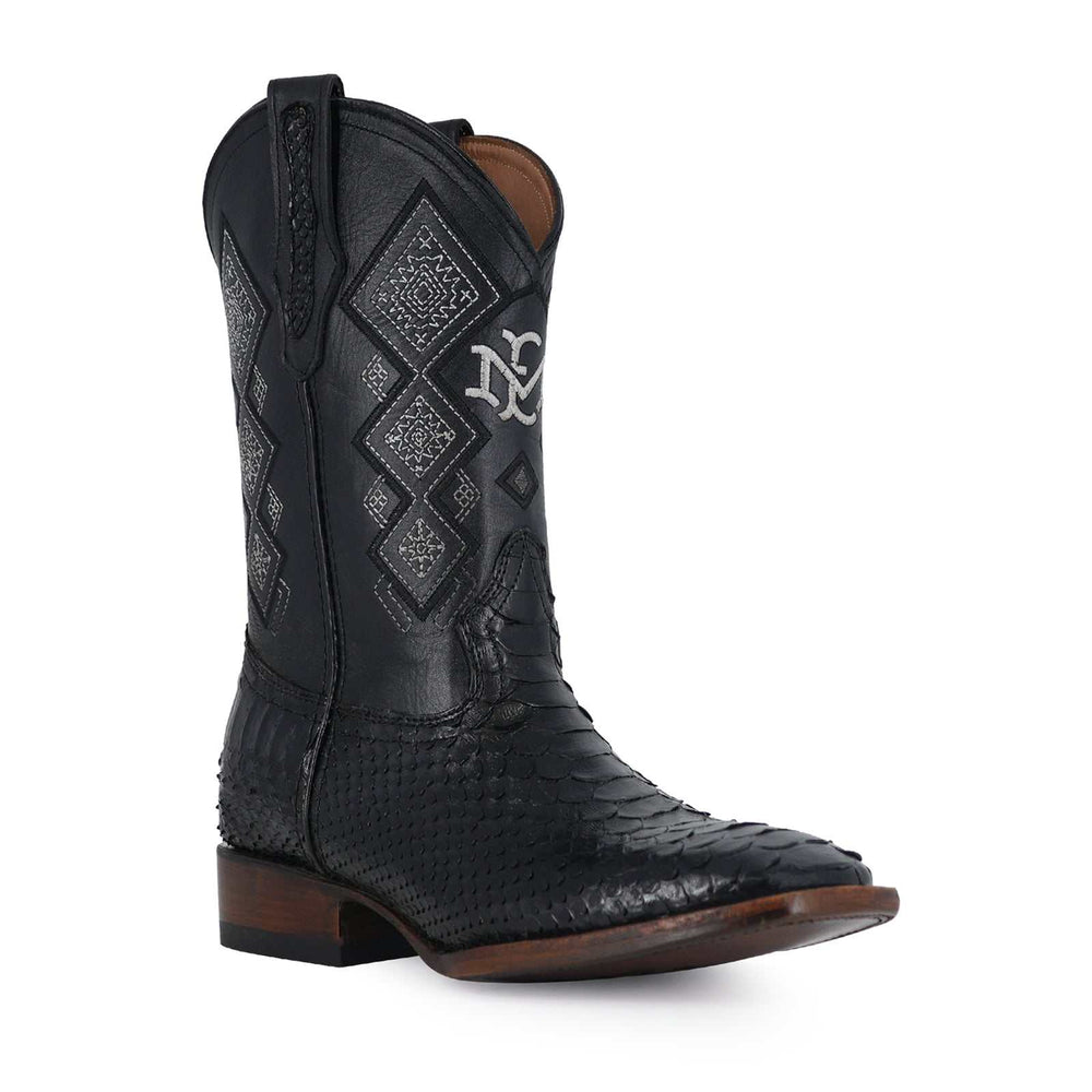 Men's El Malcreado Black Python Exotic Boots Handmade