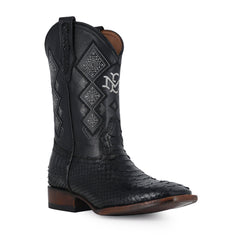 Men's El Malcreado Black Python Exotic Boots Handmade