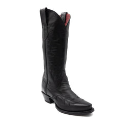 Women's Ferrini Scarlett Leather Boots Handcrafted Snip Toe Black