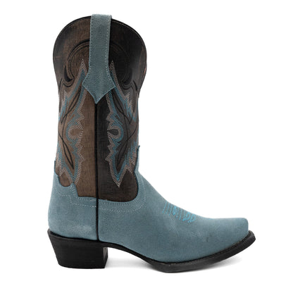Botas Ferrini Holly de piel para mujer, hechas a mano, con punta recortada, color chocolate