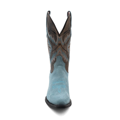Botas Ferrini Holly de piel para mujer, hechas a mano, con punta recortada, color chocolate
