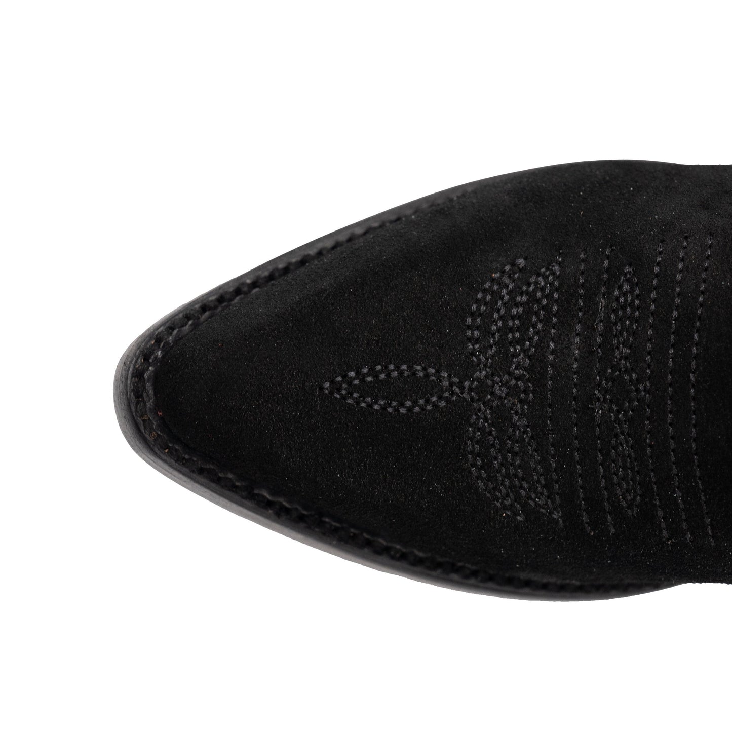 Botas Ferrini Quinn de piel para mujer, hechas a mano, con punta recortada, color negro