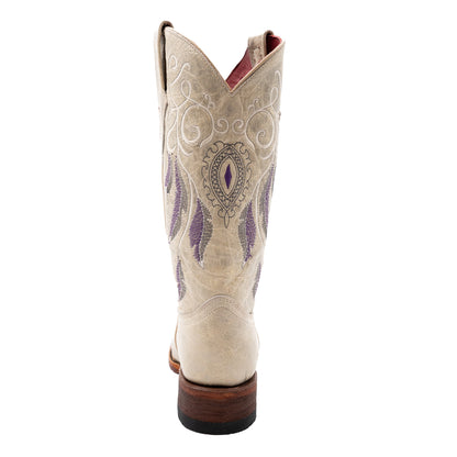 Botas de piel Ferrini Dreamer para mujer, hechas a mano, con punta cuadrada, color arcilla