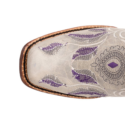 Botas de piel Ferrini Dreamer para mujer, hechas a mano, con punta cuadrada, color arcilla