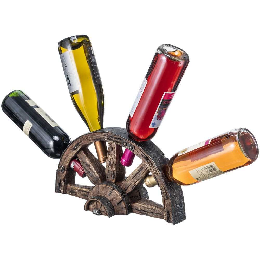 Weinflaschenhalter mit Wagenrad