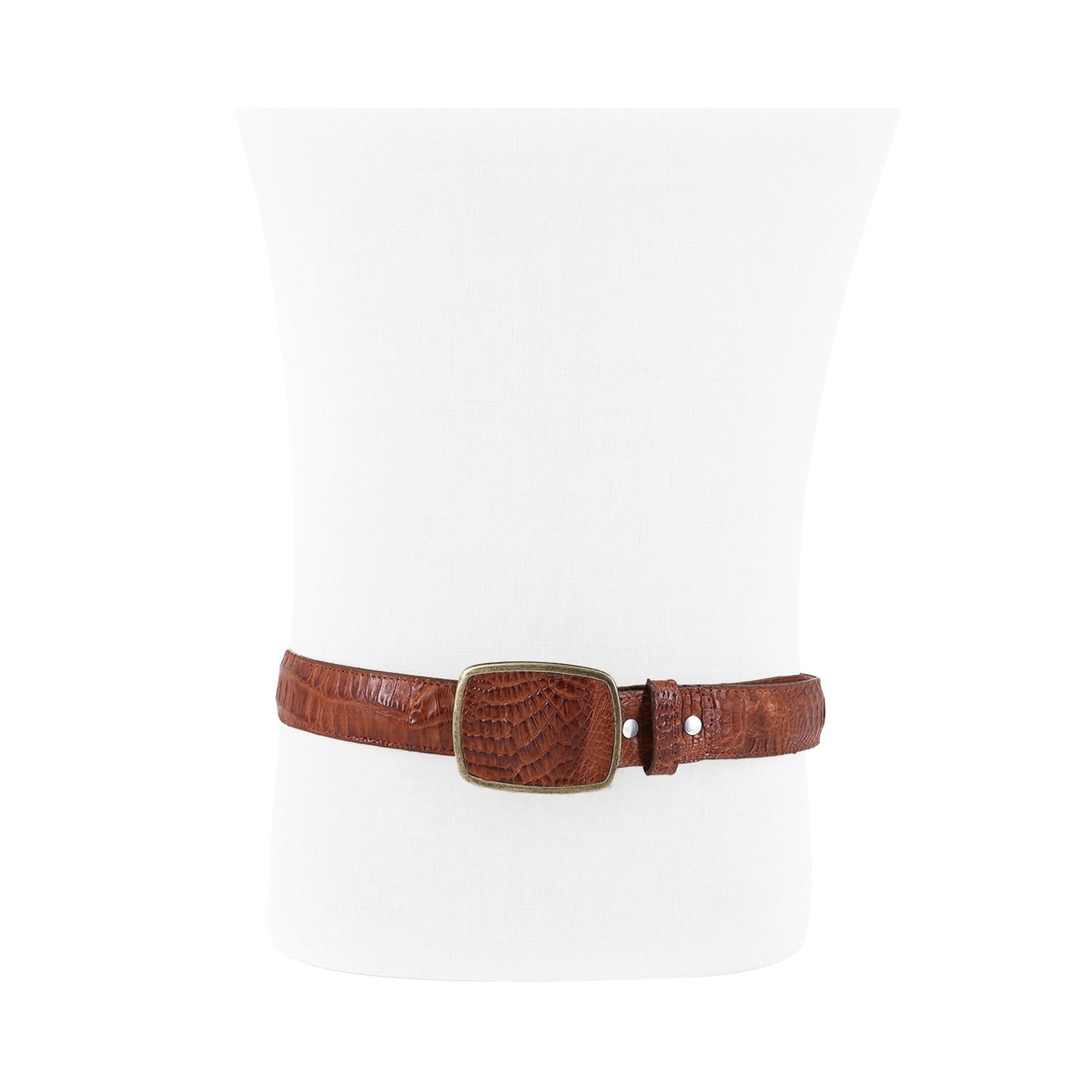 El Malcreado Cognac Genuine Caiman Belt 1.5" Handmade
