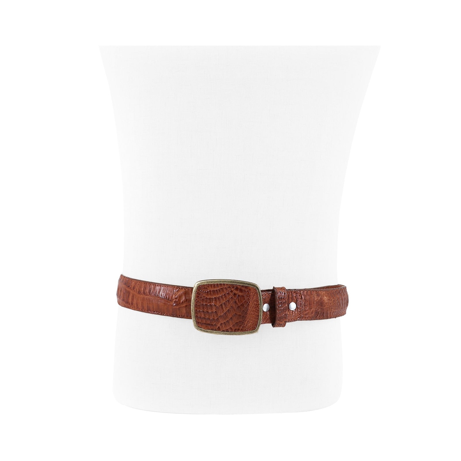 El Malcreado Cognac Genuine Caiman Belt 1.5" Handmade