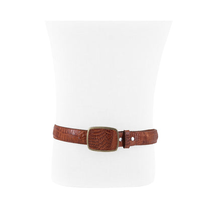 El Malcreado Cognac Genuine Caiman Belt 1.5" Handmade