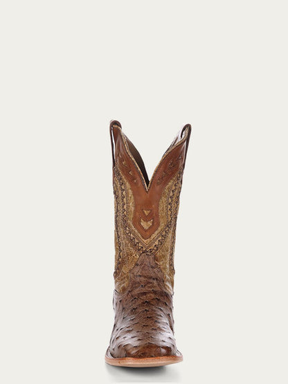 Men's Corral Oryx Genuine Full Quill Ostrich Boots with Embroidery with Woven Detail and Overlay