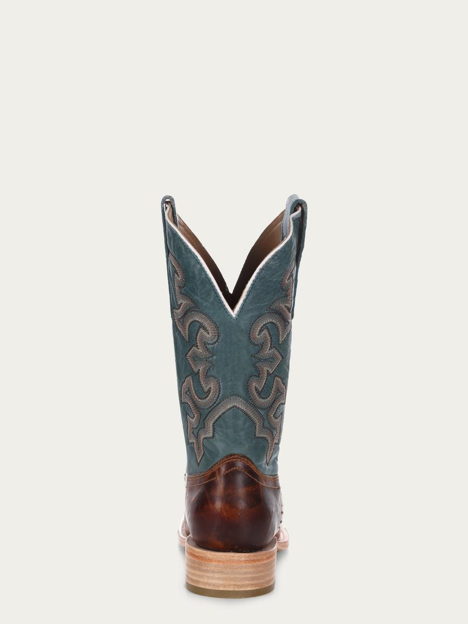Men's Corral Honey Genuine Leather Boots with Blue Embroidery Rodeo Collection