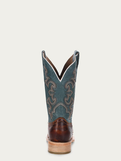 Men's Corral Honey Genuine Leather Boots with Blue Embroidery Rodeo Collection