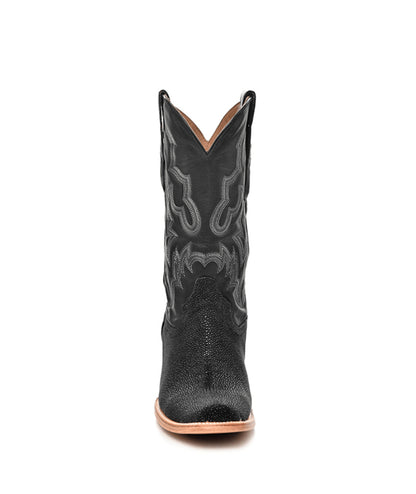 Men's Corral Black Genuine Stingray Boots with Embroidery Horseman