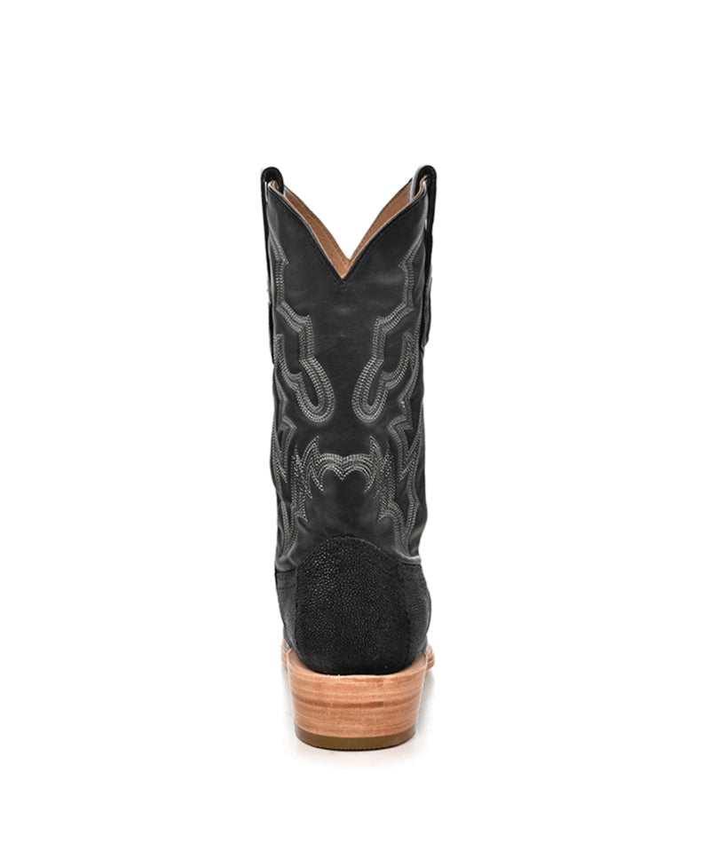 Men's Corral Black Genuine Stingray Boots with Embroidery Horseman