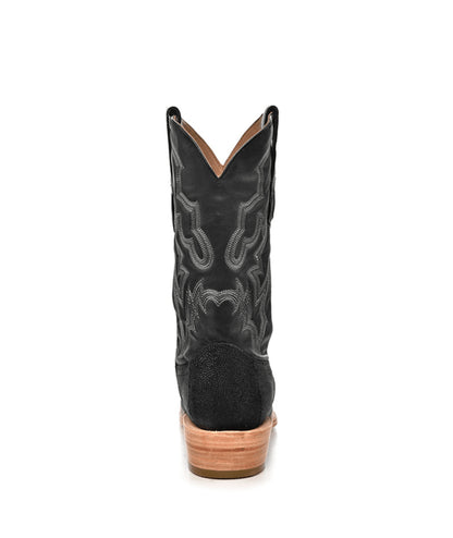 Men's Corral Black Genuine Stingray Boots with Embroidery Horseman