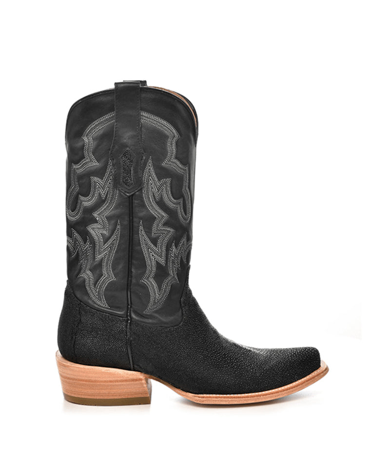 Men's Corral Black Genuine Stingray Boots with Embroidery Horseman