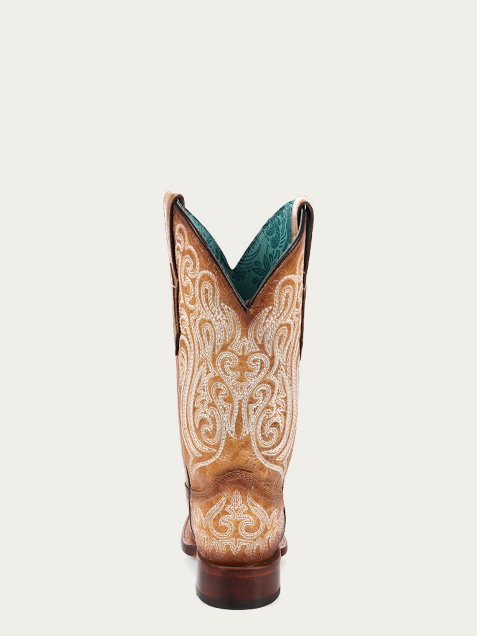 Women's Corral Straw-Blue Genuine Leather Boots with Luminescent Embroidery