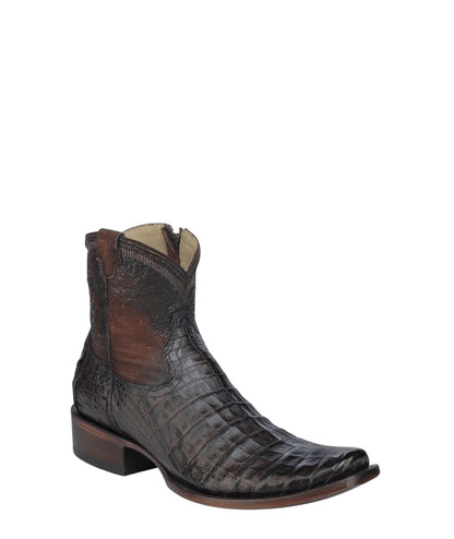 Men's Corral Chocolate Genuine Caiman Boots with Embroidery