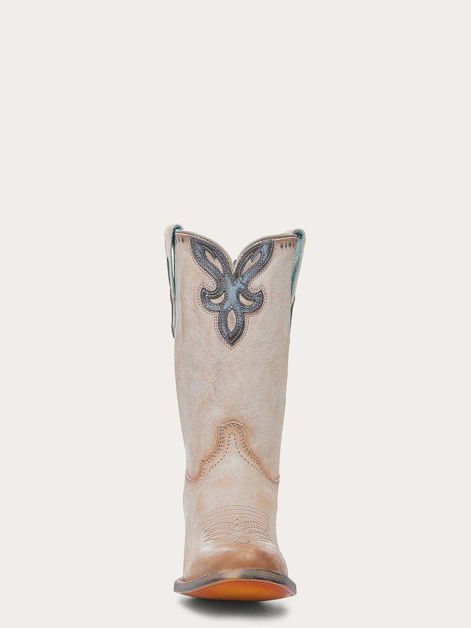 Women's Corral Sand Genuine Leather Boots with Overlay & Embroidery & Studs