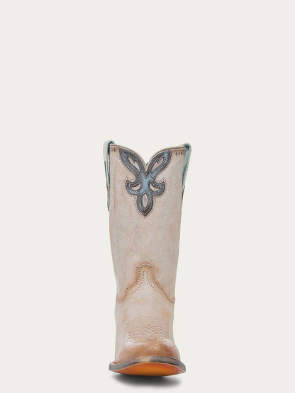 Women's Corral Sand Genuine Leather Boots with Overlay & Embroidery & Studs
