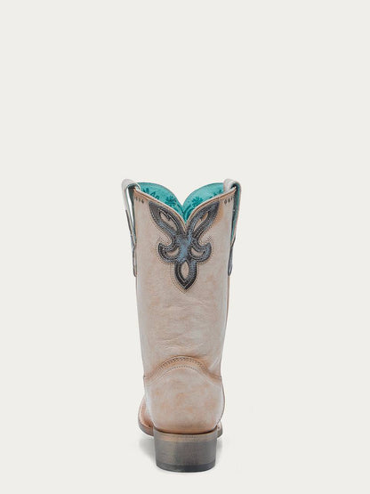 Women's Corral Sand Genuine Leather Boots with Overlay & Embroidery & Studs