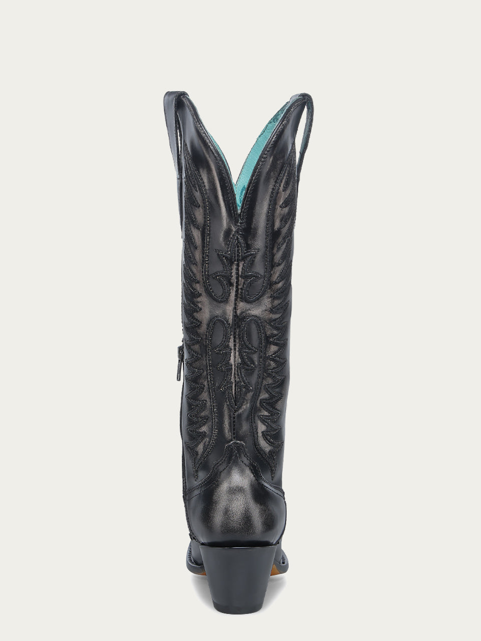 Women's Corral Black Genuine Leather Boots with Bone Embroidery