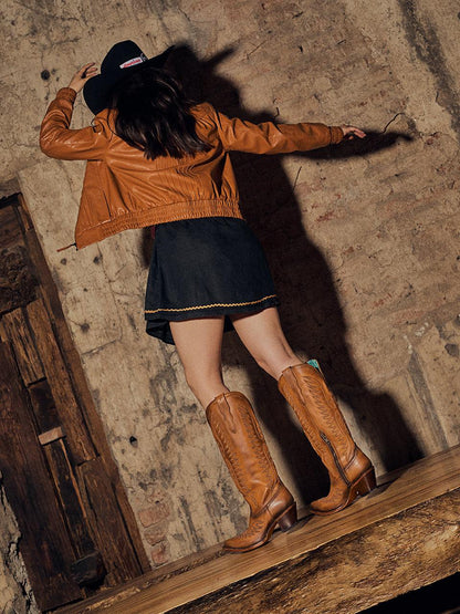 Women's Corral Tan Boots with Embroidery