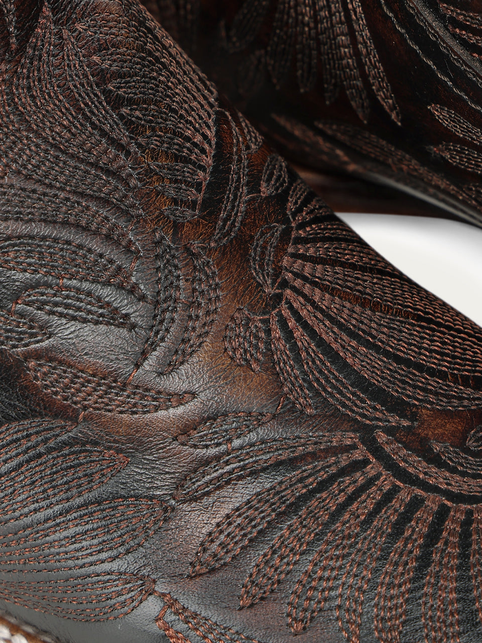 Women's Corral Black Genuine Leather Boots with Floral Petal Embroidery
