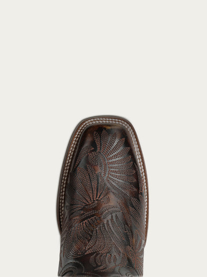 Women's Corral Black Genuine Leather Boots with Floral Petal Embroidery