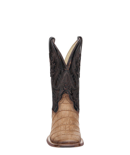 Men's Corral Cognac Genuine American Alligator Boots with Embroidery