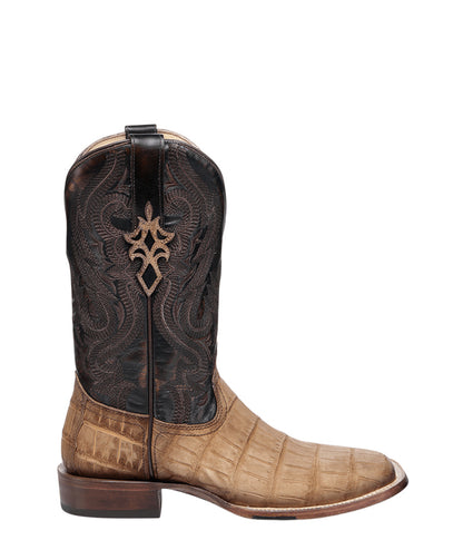 Men's Corral Cognac Genuine American Alligator Boots with Embroidery
