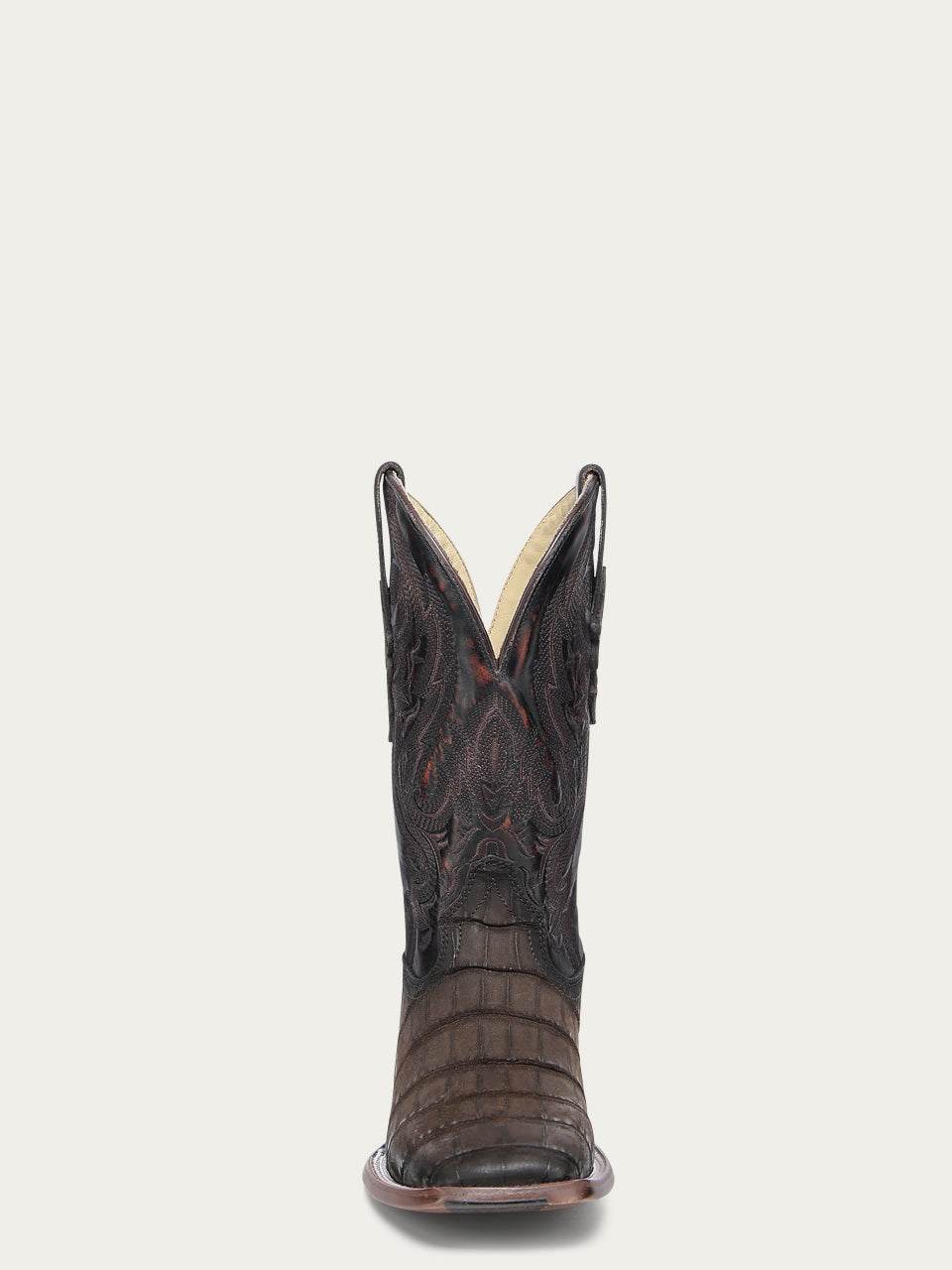 Men's Corral Chocalate Genuine American Alligator Boots with Embroidery
