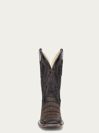 Men's Corral Chocalate Genuine American Alligator Boots with Embroidery