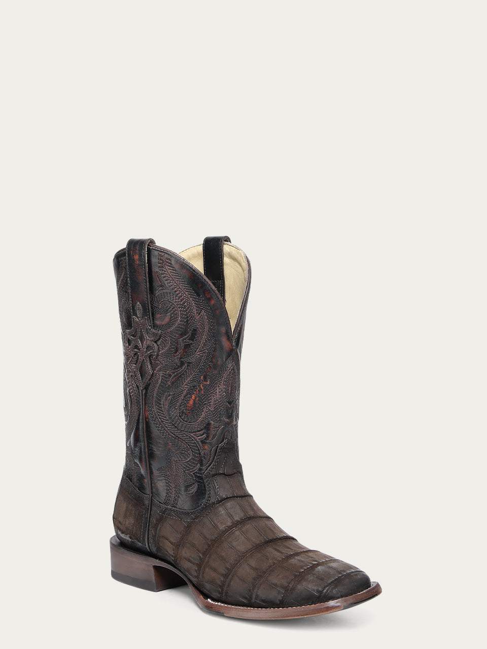 Men's Corral Chocolate Genuine American Alligator Boots with Embroidery