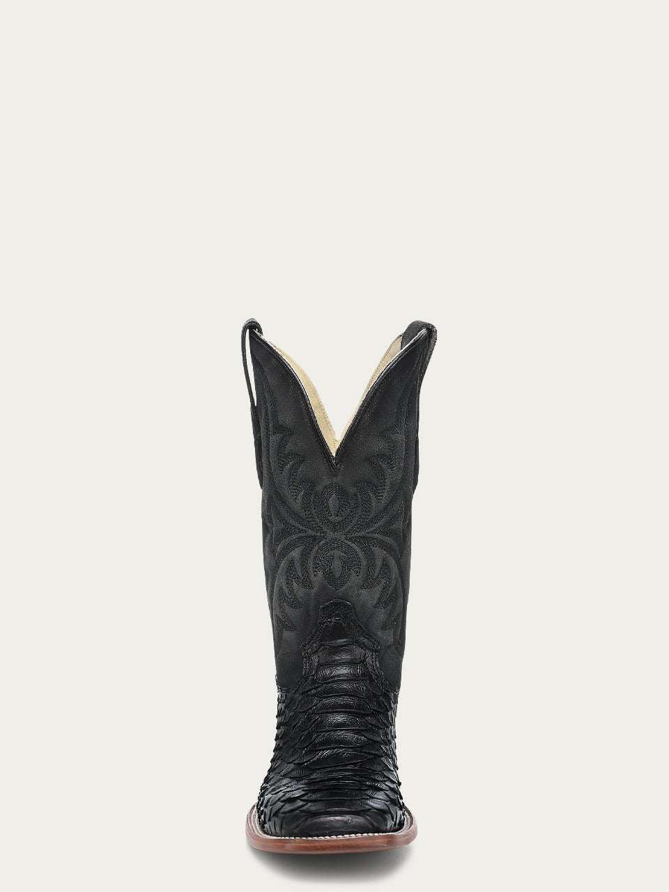 Men's Corral Black Genuine Python Boots with Embroidery