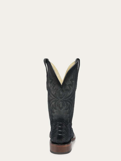 Men's Corral Black Genuine Python Boots with Embroidery