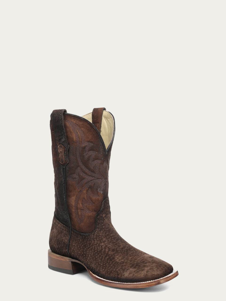 Men's Corral Brown Genuine Carpincho Boots with Embroidery