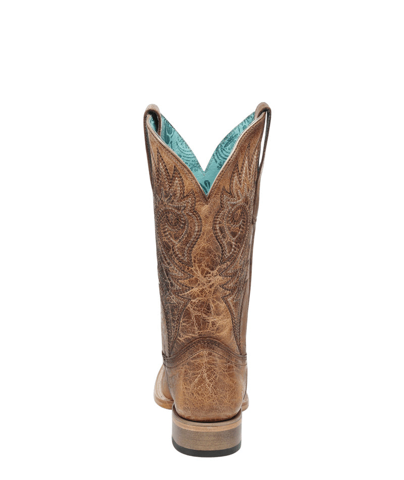 Women's Corral Sand Genuine Leather Boots with Embroidery