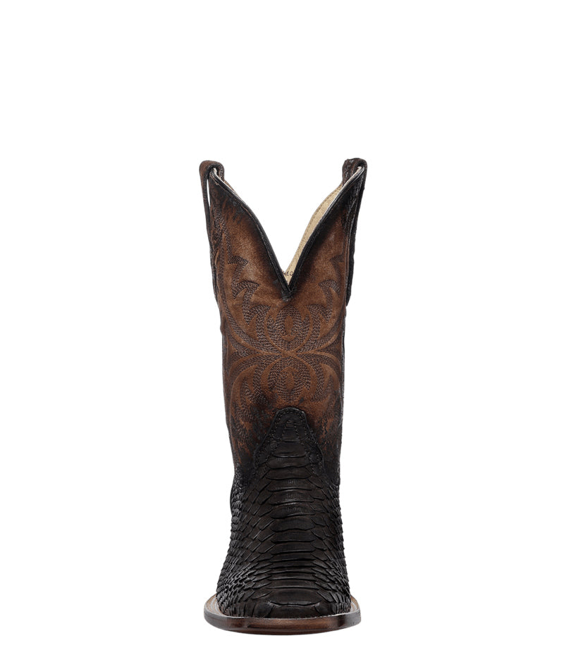 Men's Corral Brown Genuine Python Boots with Embroidery