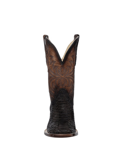 Men's Corral Brown Genuine Python Boots with Embroidery