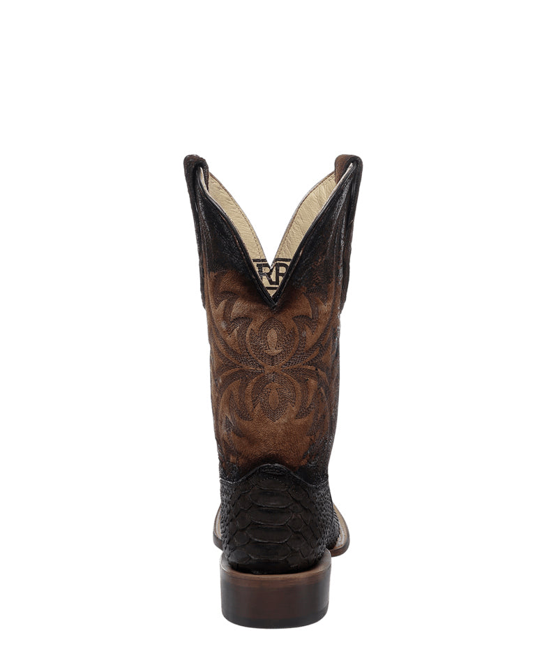 Men's Corral Brown Genuine Python Boots with Embroidery