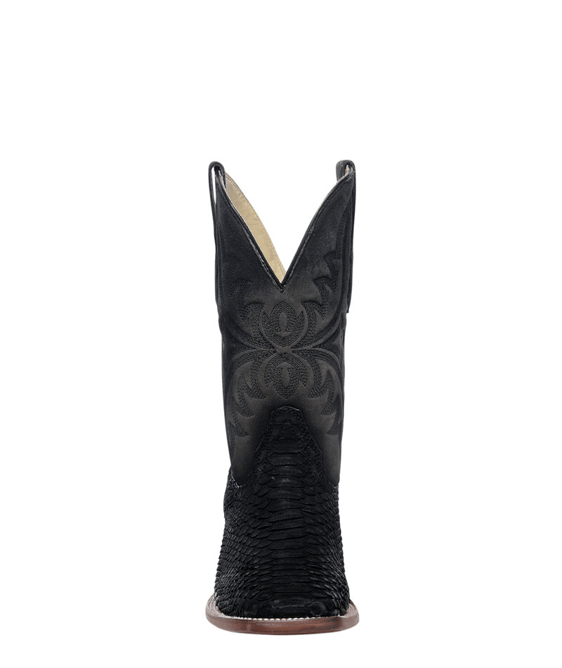 Men's Corral Black Genuine Python Boots with Embroidery