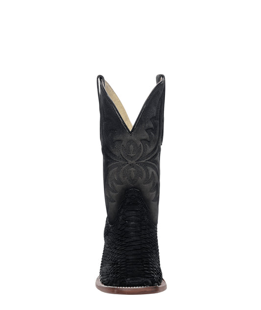 Men's Corral Black Genuine Python Boots with Embroidery