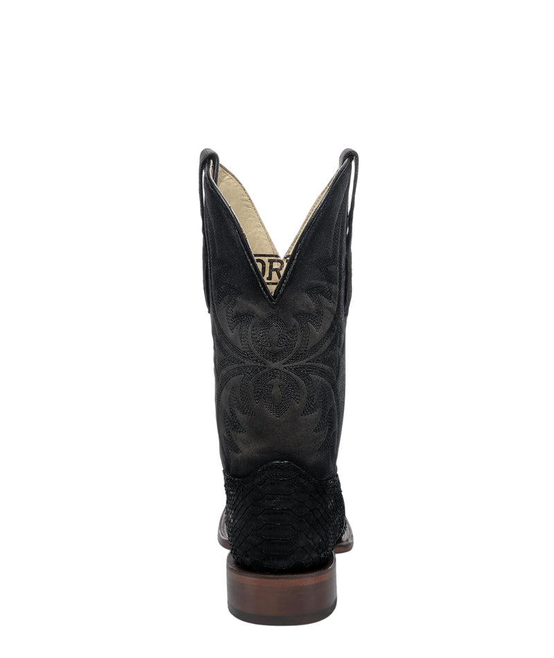 Men's Corral Black Genuine Python Boots with Embroidery