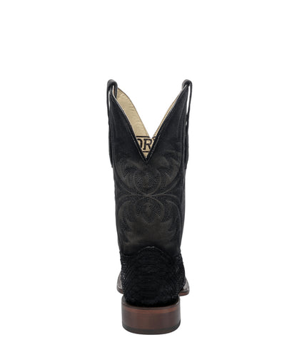 Men's Corral Black Genuine Python Boots with Embroidery