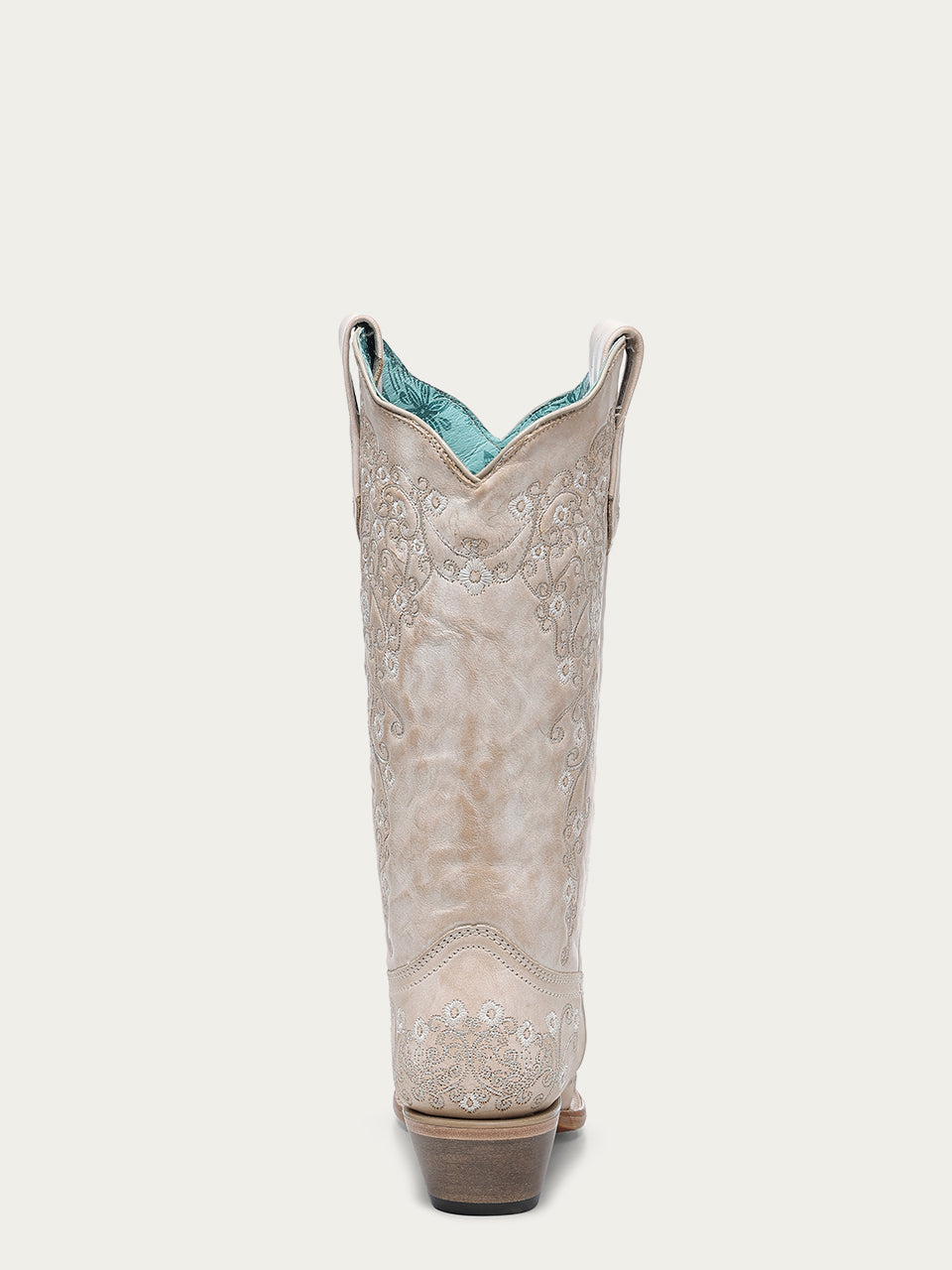 Women's Corral Sand Genuine Leather Boots with Floral Embroidery