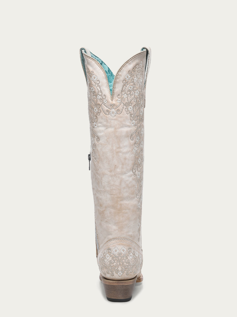 Women's Corral Sand Genuine Leather Boots with Floral Embroidery Tall Top