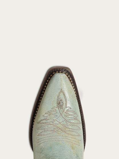 Women's Corral Turquoise Genuine Leather Boots with Embroidery & Metallic Welt Tall Top