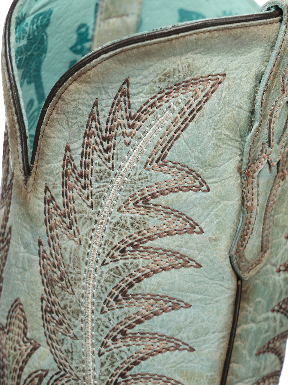 Women's Corral Turquoise Genuine Leather Boots with Embroidery & Metallic Welt Tall Top